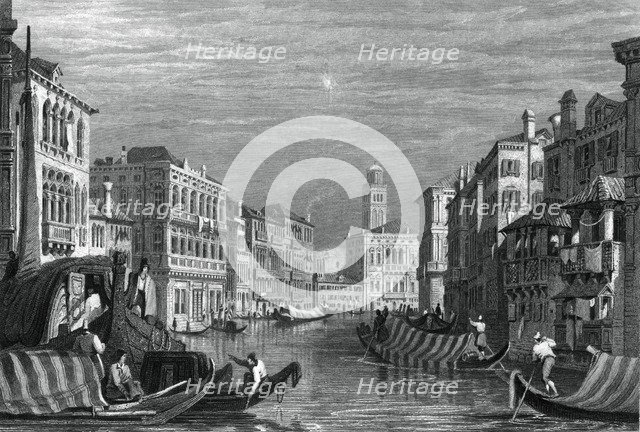 The Grand Canal, Venice, c19th century.Artist: Sam Fisher