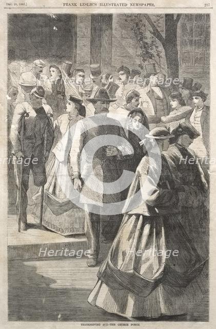 Thanksgiving Day - The Church Porch, 1865. Creator: Winslow Homer (American, 1836-1910).