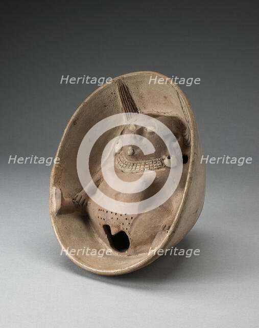 Bowl with Sculpted Female Figure with Splayed Legs in Interior, 100 B.C./A.D. 500. Creator: Unknown.