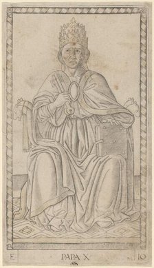 Papa (Pope), c. 1465. Creator: Master of the E-Series Tarocchi.