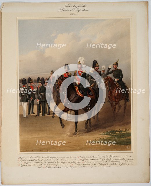 Officers of the 1st Guards Infantry Division of the Russian Imperial Guard, 1867. Artist: Piratsky, Karl Karlovich (1813-1889)