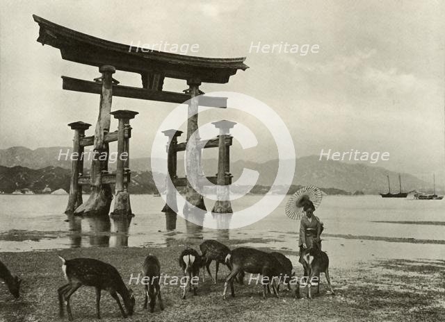 'The Old Torii at Miyajima', 1910. Creator: Herbert Ponting.