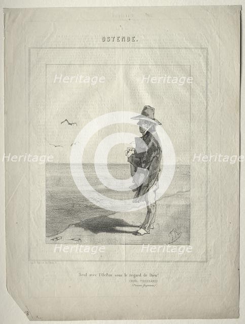 Ostend. Seul avec locean sous le regard de Dieu!. Creator: Félicien Rops (Belgian, 1833-1898).