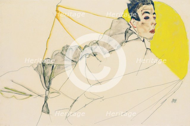 Reclining Boy (Erich Lederer), 1913. Artist: Schiele, Egon (1890–1918)