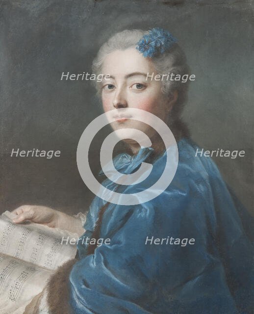 Marie-Sophie de Courcillon, Duchesse de Pecquigny, Princesse de Rohan, between 1738 and 1742. Creator: Maurice-Quentin de La Tour.