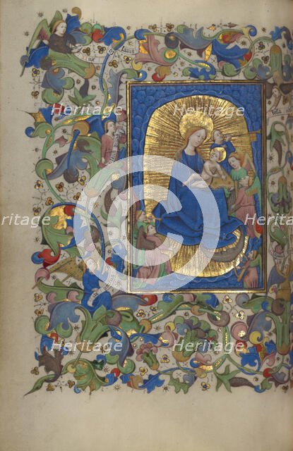The Virgin and Child with Angels; Book of Hours, about 1450-1455. Creator: Master of Guillebert de Mets.