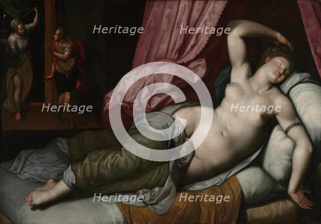 Paris Being Admitted to the Bedchamber of Helen, about 1585/1590. Creator: Jacob de Backer.