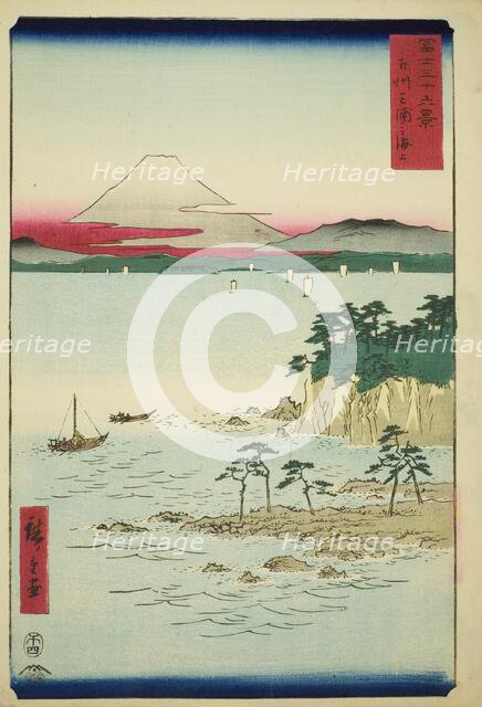 The Sea at Miura in Sagami Province (Soshu Miura no kaijo), from the series "Thirty-six..., 1858. Creator: Ando Hiroshige.