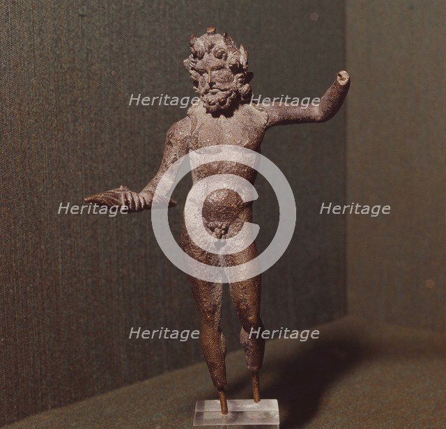 Jupiter with a Thunderbolt, Bronze, Roman Period, 2nd century. Artist: Unknown.