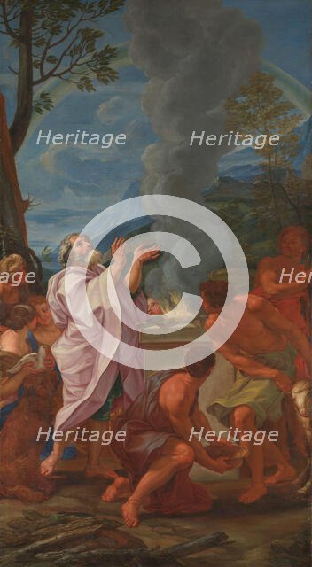 The Sacrifice of Noah, Last half of 17th century. Creator: Giovanni Battista Gaulli Baciccio.