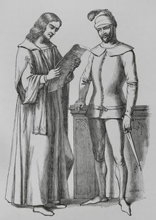 Notary and henchman in the 15th century, Italy, 1878. Creator: Unknown.