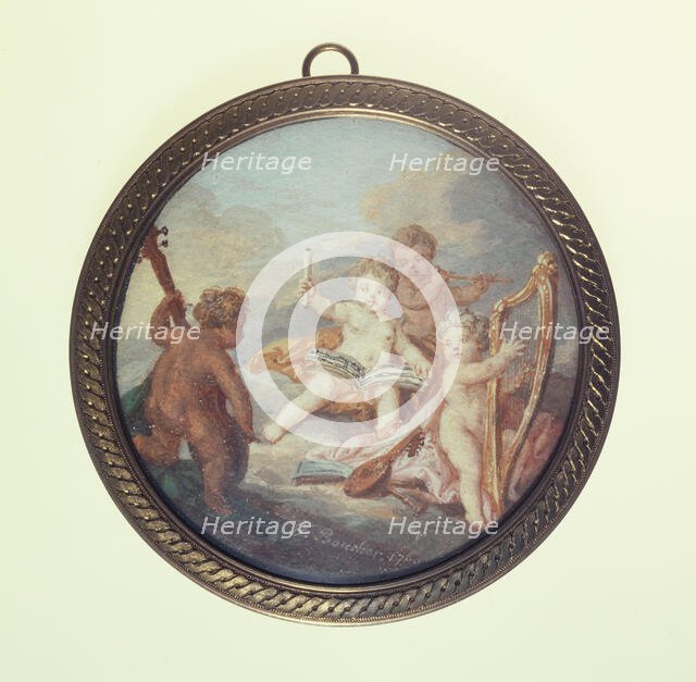 Cherub musicians, c1850. Creator: Ecole Francaise.