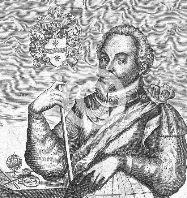 Portrait of Sir Francis Drake. (Frontispiece from The World Encompassed), 1628. Artist: Anonymous  