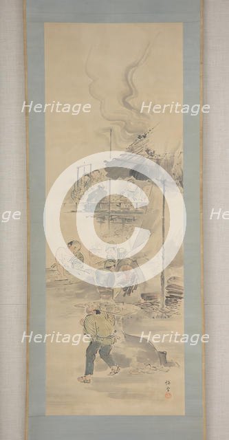 Making Ceramics, first half of the19th century. Creator: Eiraku Hozen.