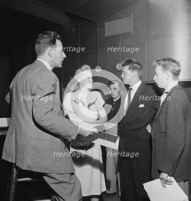 Portrait of Jerry Wald, Gordon MacRae, Mel Tormé, Marion Hutton...Saturday Teentimers Show, NY, 1947 Creator: William Paul Gottlieb.