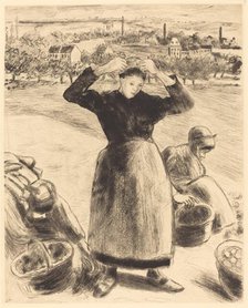 Gathering Potatoes (Recolte de pommes de terre), 1886. Creator: Camille Pissarro.