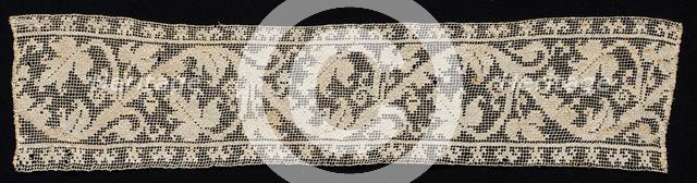 Fragment of a Band with Vine Scroll and Leaves, 16th-17th century. Creator: Unknown.