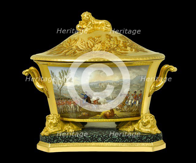 Soup tureen depicting the Battle of Vimeiro, Portugal, 1808 (1817-1819). Artist: Unknown.