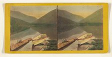 Echo Lake, from the Outlet, showing the Notch. White Mountain - Franconia Range., about 1862. Creator: E. & H.T. Anthony.