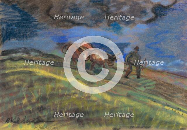 Ploughman, 1930-1935. Creator: Arnold Peter Weisz-Kubincan.