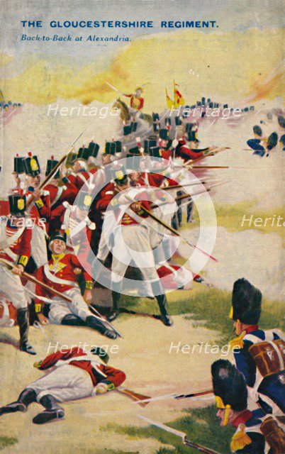 'The Gloucestershire Regiment. Back-to-Back at Alexandria', 1801, (1939).  Artist: Unknown.