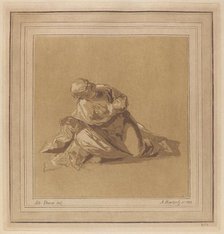 A Crouching Apostle (Saint Peter), 1785. Creator: Adam von Bartsch.