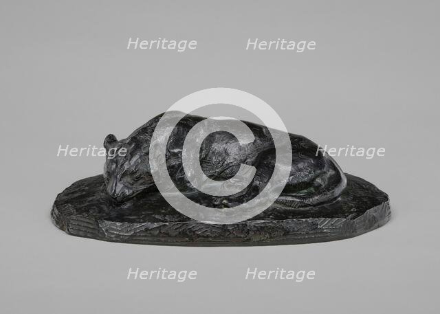 Sleeping Jaguar, model 1837, cast by 1873. Creator: Antoine-Louis Barye.