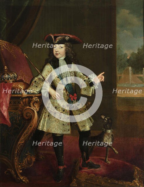 Portrait of the King Louis XV (1710-1774) as Child, c1717. Creator: Justinat, Augustin-Oudart (1663-1743).