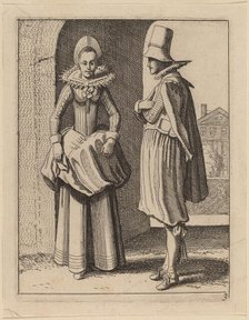 Two Figures in Costume. Creator: Jan van de Velde II.