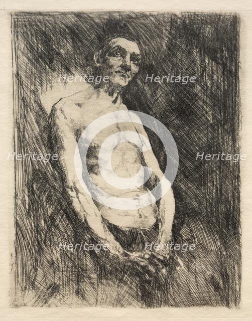 Half Nude Figure of a Man, 1800s. Creator: Robert Frederick Blum (American, 1857-1903).