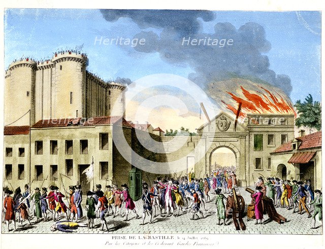 Storming of the Bastille, French Revolution, Paris, 1789. Artist: Unknown
