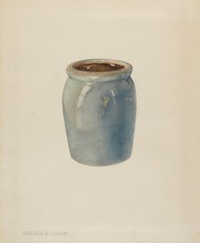 Pottery Jam Jar, c. 1938. Creator: Magnus S. Fossum.
