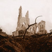 Ruined church, Ablain-Saint-Nazaire, Northern France, c1914-c1918. Artist: Unknown.