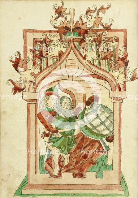 King Avenir and the Hermit; Barlaam und Josaphat, 1469. Creators: Hans Schilling, Diebolt Lauber.