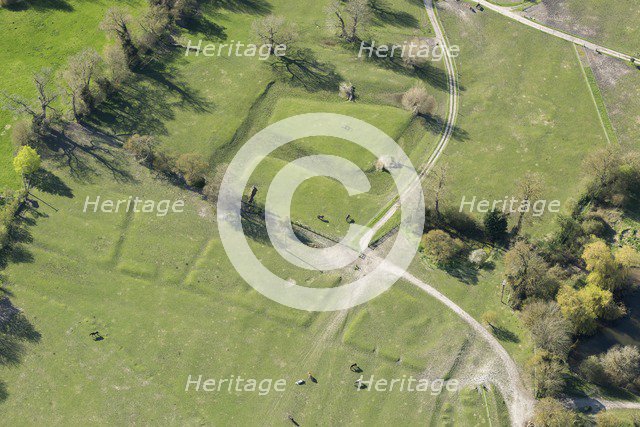 Medieval moat and settlement earthworks, Manor Farm, Great Kimble, Buckinghamshire, 2018. Creator: Historic England Staff Photographer.
