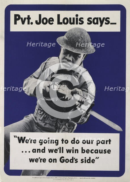 Pvt. Joe Louis says --"We're going to do our part..."..., c1942. Creator: United States Government Printing.