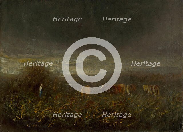 Evening at the Pasture, 1880-1885. Creator: Ladislav Mednyanszky.