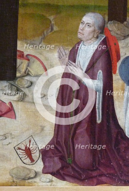 Nicholas of Cusa. Detail of the altar in the chapel of the St Nicholas Hospital, c. 1480. Artist: Master of the Life of the Virgin (active 1463-1490)