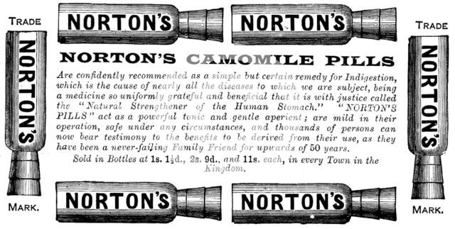 Advertisement for Norton’s Camomile Pills, 1890. Creator: Unknown.