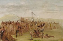 Self-torture in a Sioux Religious Ceremony, 1835-1837. Creator: George Catlin.