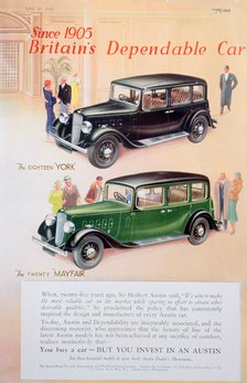 Austin car advert, 1935. Artist: Unknown
