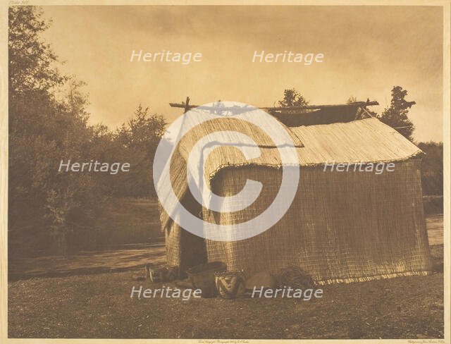 A Mat House - Skokomish, 1912. Creator: Edward Sheriff Curtis.