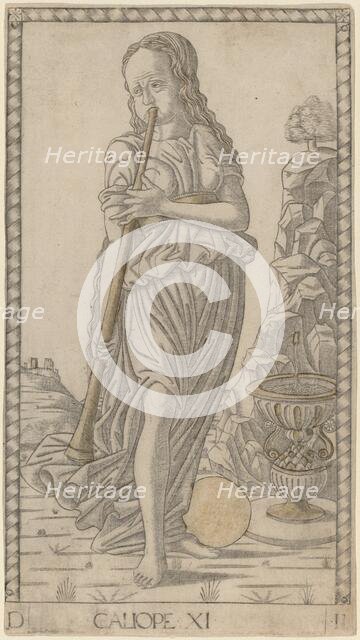 Caliope (Calliope), c. 1465. Creator: Master of the E-Series Tarocchi.