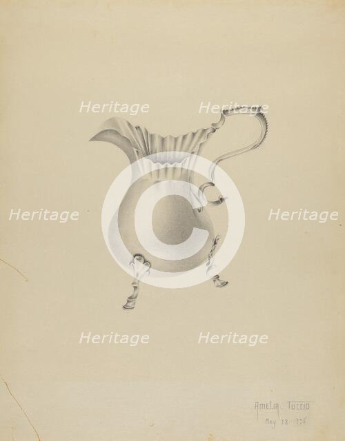 Silver Creamer, 1935/1942. Creator: Amelia Tuccio.