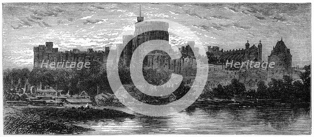 'Windsor at Sunrise, from the Brocas', 1880.Artist: Robert Taylor Pritchett