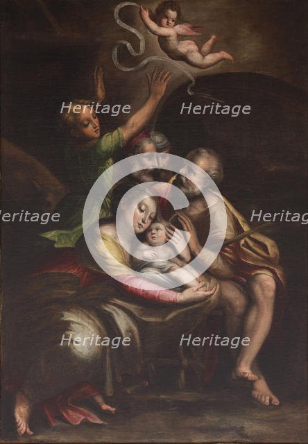 The Adoration of the Christ Child, Mid of 16th cen.. Creator: Gherardi, Cristofano (1508-1556).