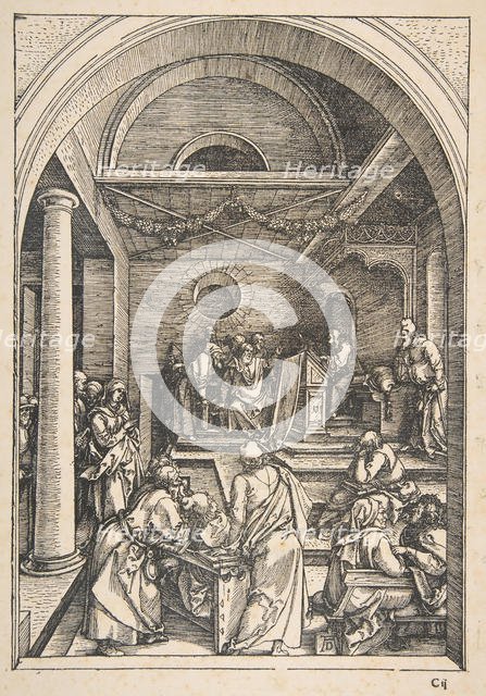 Christ among the Doctors, from The Life of the Virgin, Latin Edition, 1511.n.d. Creator: Albrecht Durer.
