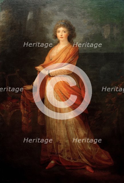 Portrait of Varvara Vasilyevna Golitsyna, née von Engelhardt (1757-1815), 1792. Creator: Füger, Heinrich Friedrich (1751-1818).