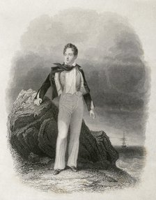 Lord Byron, English Romantic poet, 1809. Artist: E Finden
