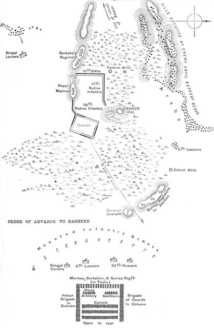 'Plan of the Battle of Hasheen, (March 20, 1885)', c1885. Artist: Unknown.